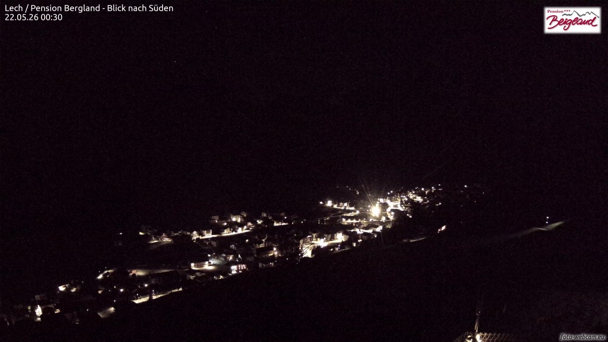 Archiv Foto Webcam Oberlech: Ausblick Pension Bergland