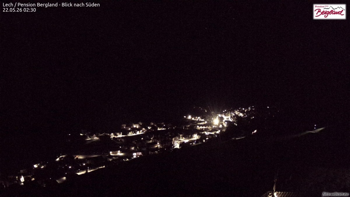 Archiv Foto Webcam Oberlech: Ausblick Pension Bergland