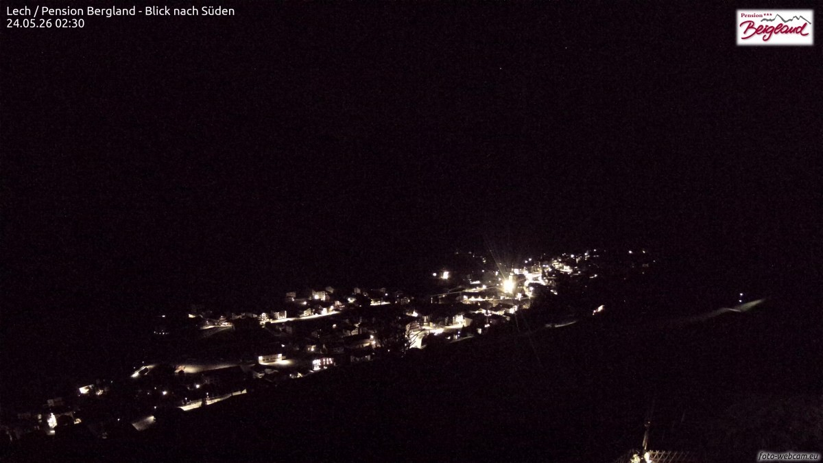 Archiv Foto Webcam Oberlech: Ausblick Pension Bergland