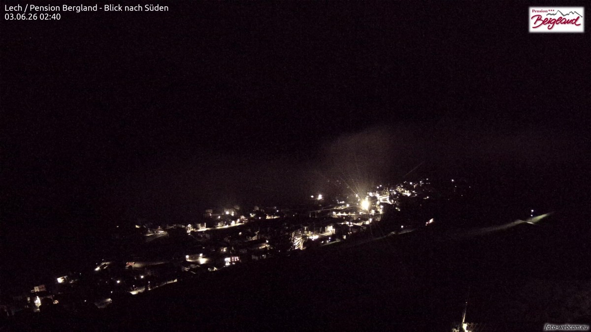 Archiv Foto Webcam Oberlech: Ausblick Pension Bergland