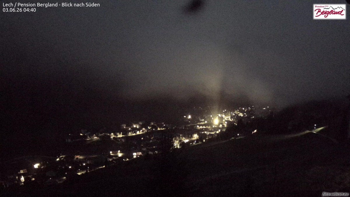 Archiv Foto Webcam Oberlech: Ausblick Pension Bergland