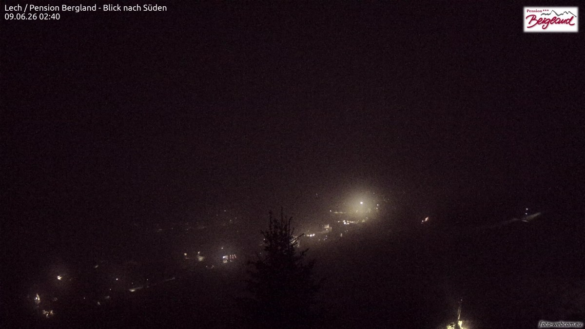 Archiv Foto Webcam Oberlech: Ausblick Pension Bergland