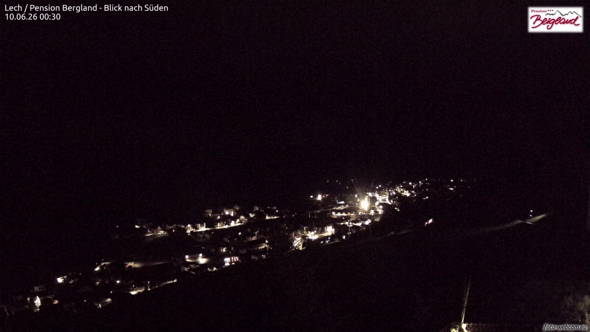 Archiv Foto Webcam Oberlech: Ausblick Pension Bergland