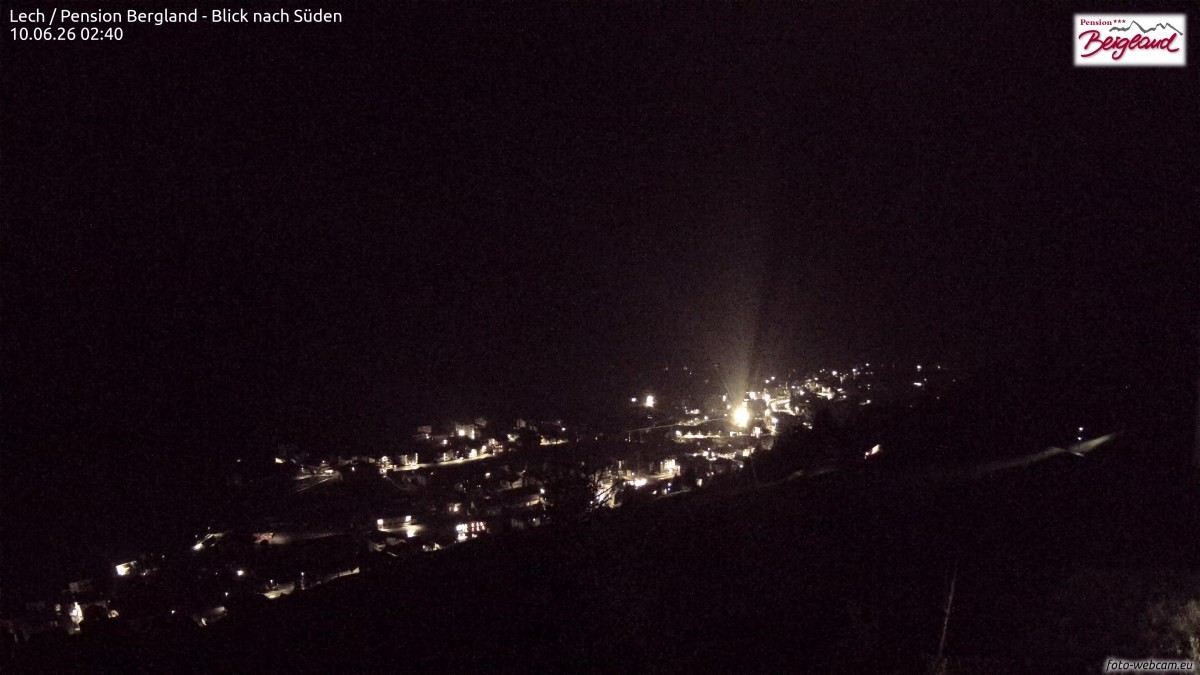 Archiv Foto Webcam Oberlech: Ausblick Pension Bergland