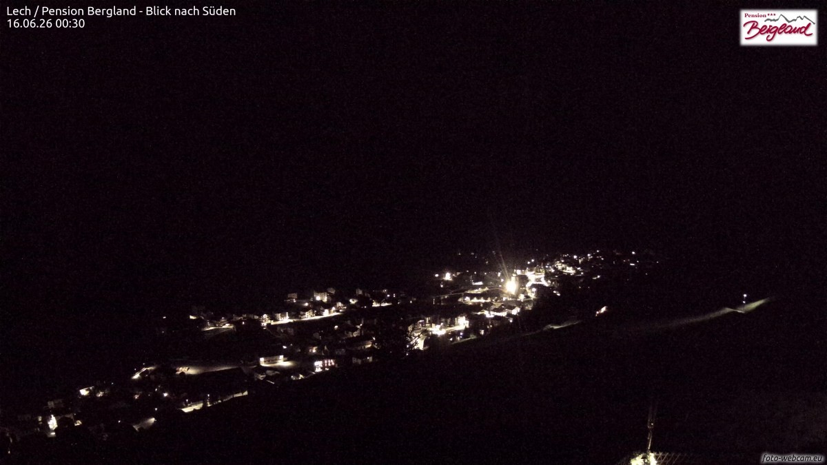Archiv Foto Webcam Oberlech: Ausblick Pension Bergland