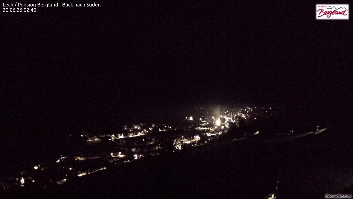 Archiv Foto Webcam Oberlech: Ausblick Pension Bergland