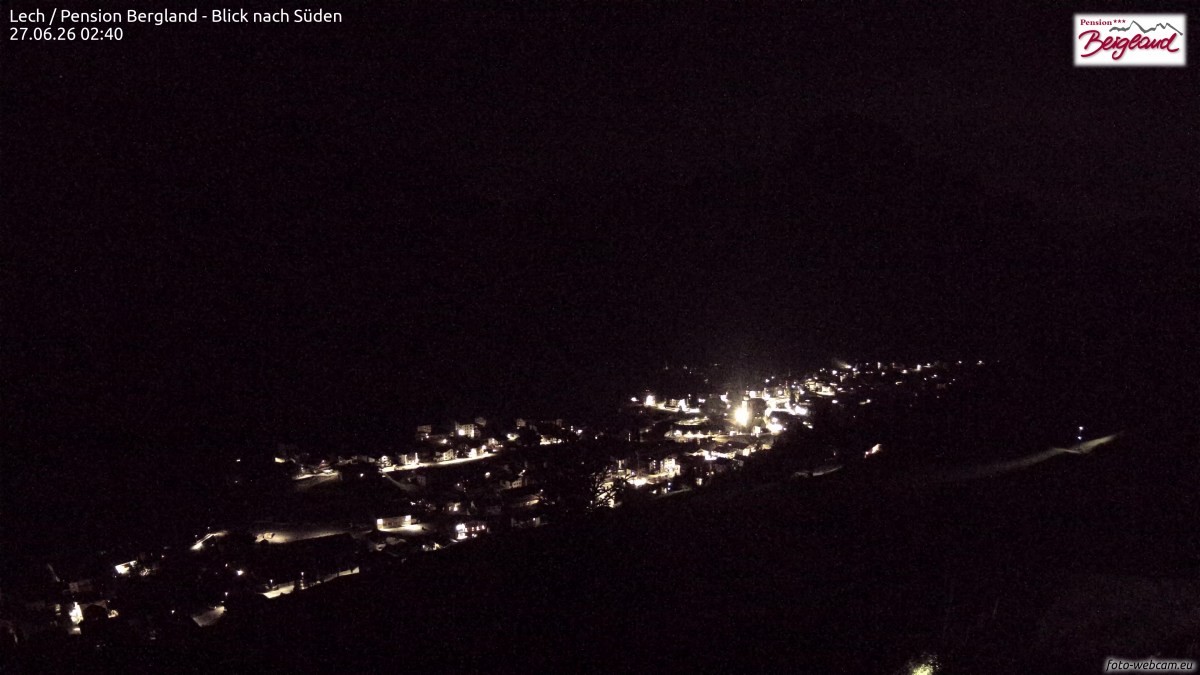 Archiv Foto Webcam Oberlech: Ausblick Pension Bergland