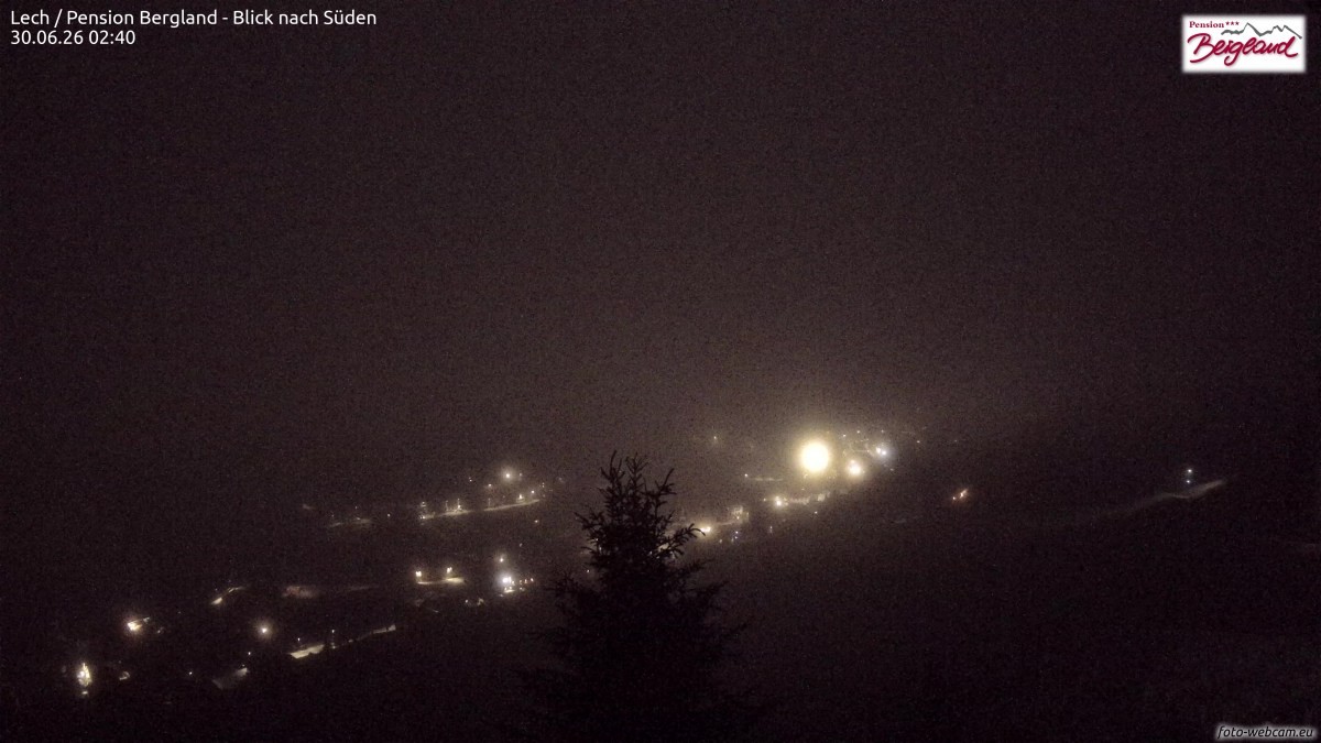 Archiv Foto Webcam Oberlech: Ausblick Pension Bergland