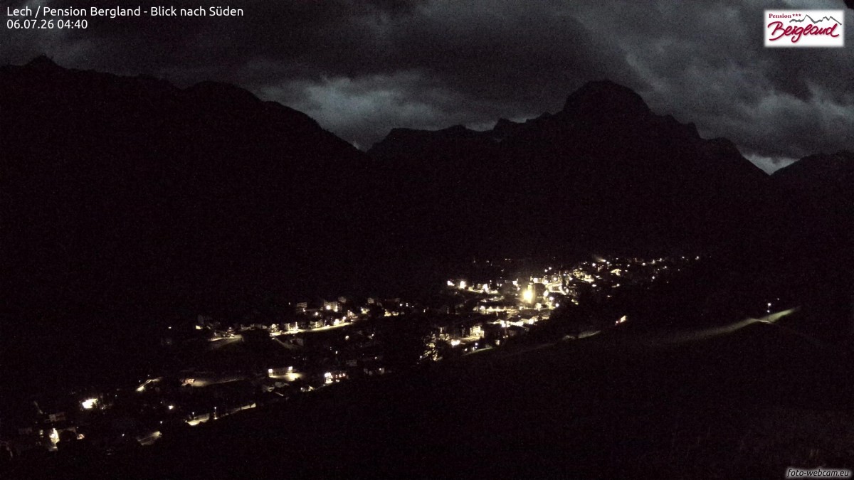 Archiv Foto Webcam Oberlech: Ausblick Pension Bergland