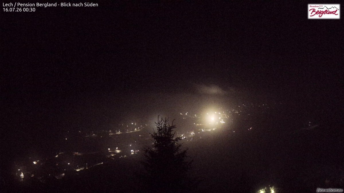 Archiv Foto Webcam Oberlech: Ausblick Pension Bergland