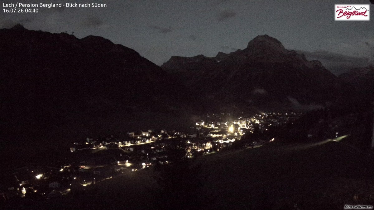 Archived image Webcam Lech am Arlberg - Guesthouse Bergland