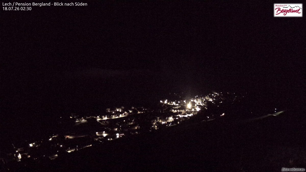 Archiv Foto Webcam Oberlech: Ausblick Pension Bergland