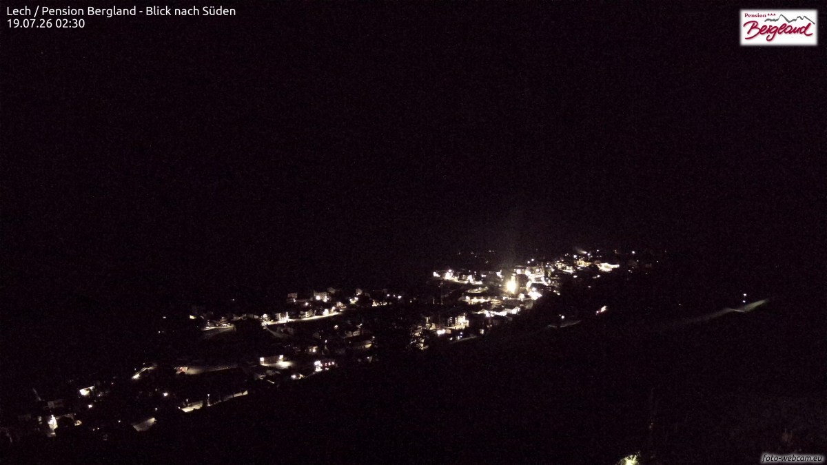 Archiv Foto Webcam Oberlech: Ausblick Pension Bergland