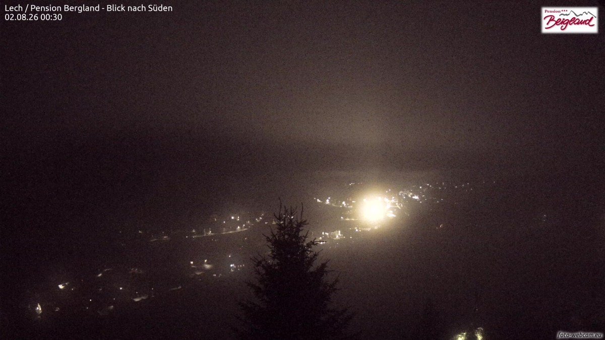 Archiv Foto Webcam Oberlech: Ausblick Pension Bergland