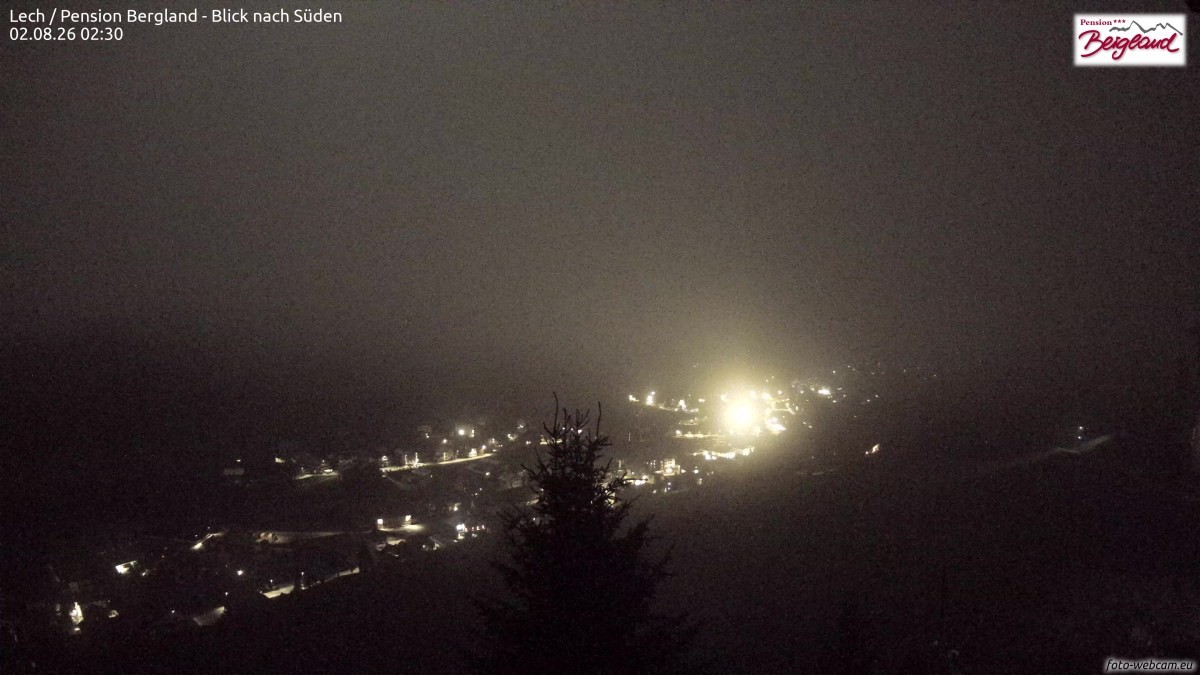 Archiv Foto Webcam Oberlech: Ausblick Pension Bergland