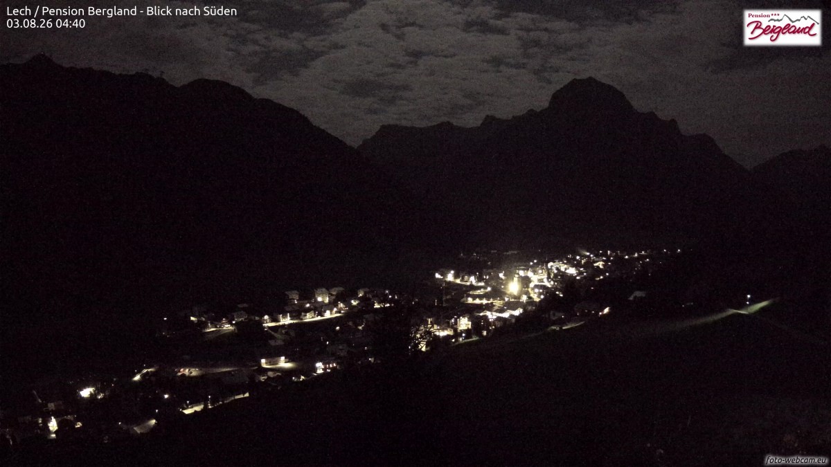 Archiv Foto Webcam Oberlech: Ausblick Pension Bergland