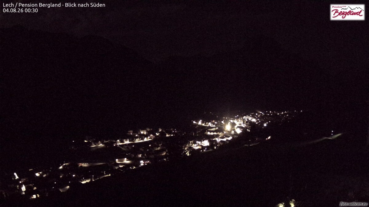 Archiv Foto Webcam Oberlech: Ausblick Pension Bergland