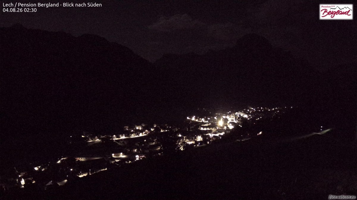 Archiv Foto Webcam Oberlech: Ausblick Pension Bergland