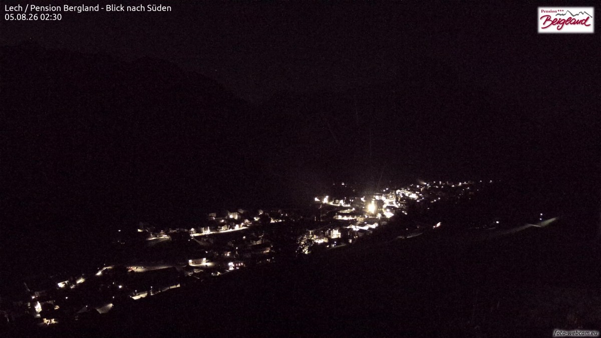 Archiv Foto Webcam Oberlech: Ausblick Pension Bergland