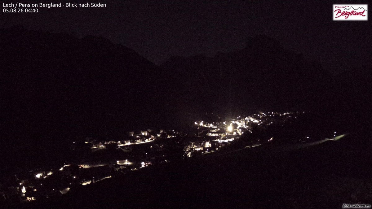Archiv Foto Webcam Oberlech: Ausblick Pension Bergland
