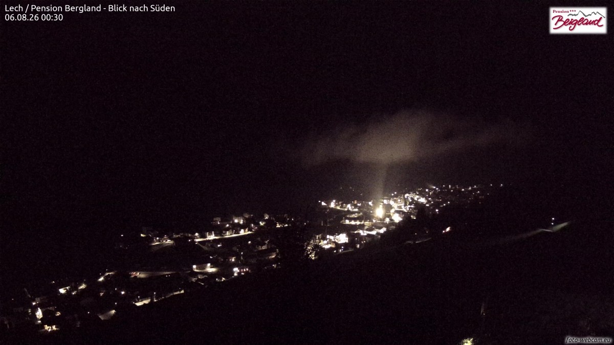 Archiv Foto Webcam Oberlech: Ausblick Pension Bergland