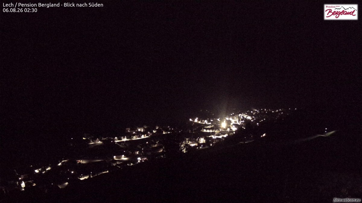 Archiv Foto Webcam Oberlech: Ausblick Pension Bergland