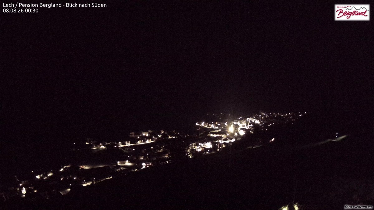 Archiv Foto Webcam Oberlech: Ausblick Pension Bergland