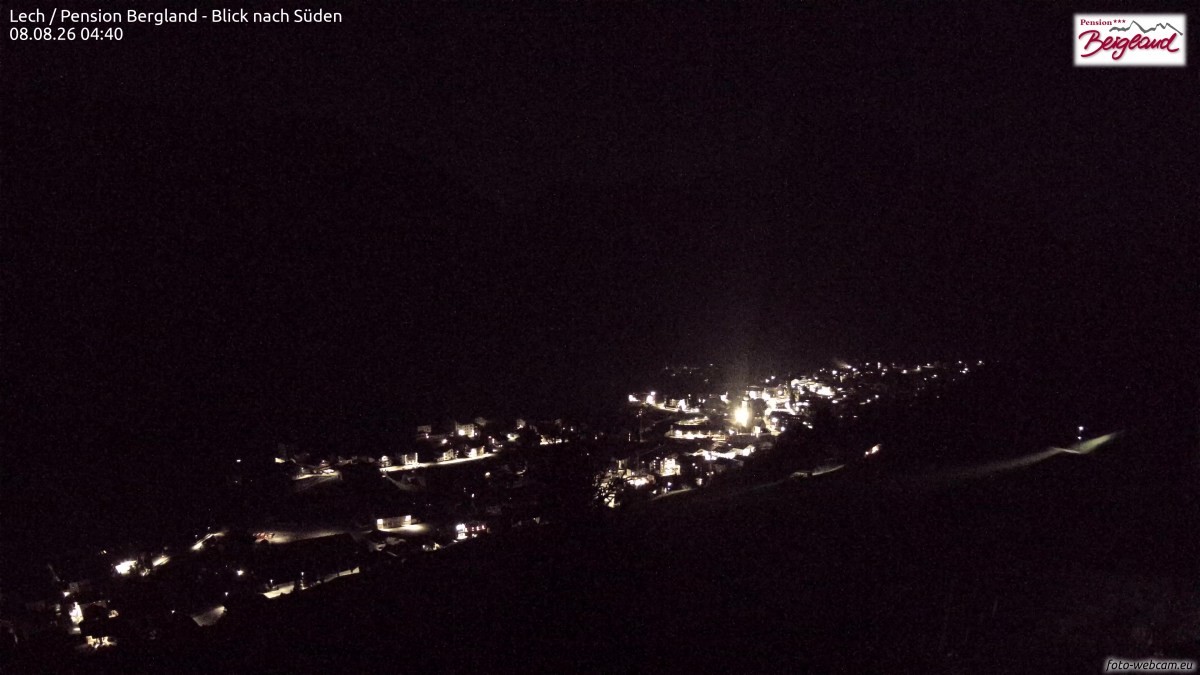 Archiv Foto Webcam Oberlech: Ausblick Pension Bergland