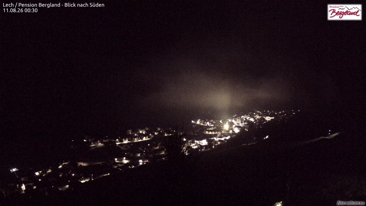 Archiv Foto Webcam Oberlech: Ausblick Pension Bergland