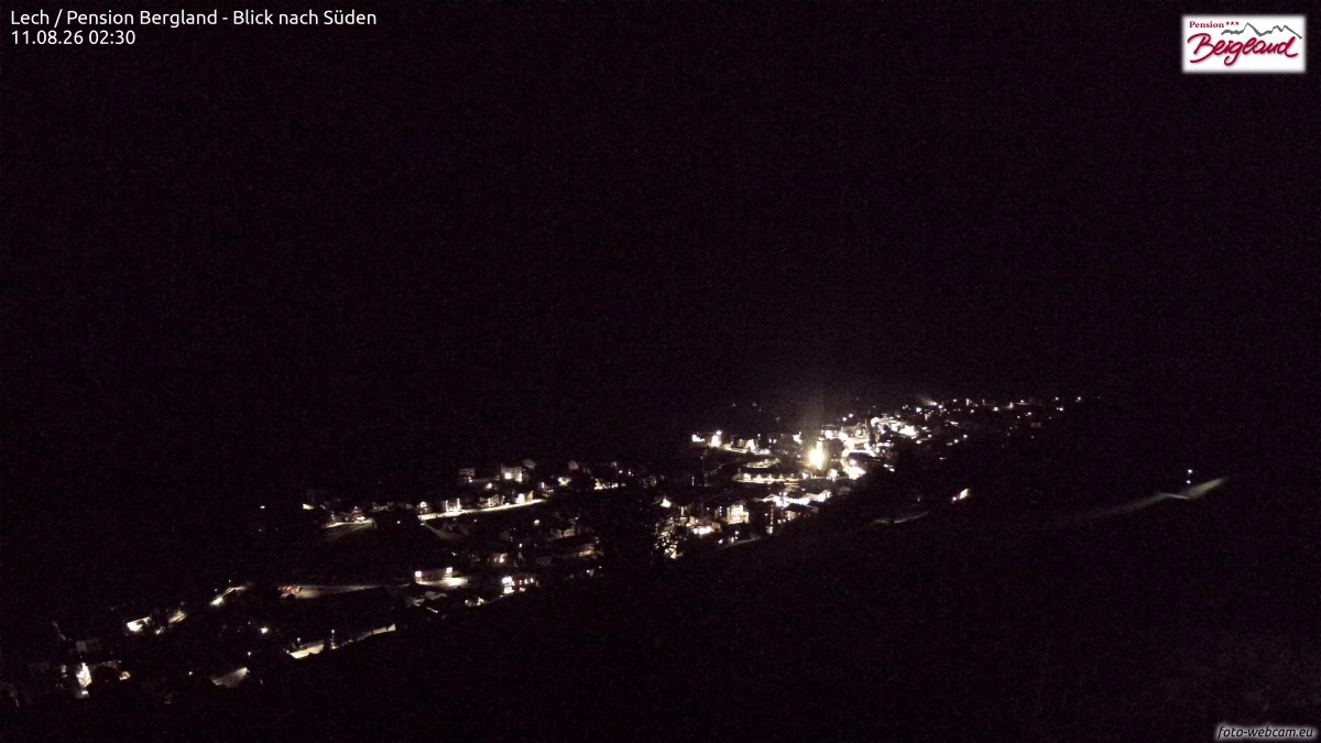 Archiv Foto Webcam Oberlech: Ausblick Pension Bergland