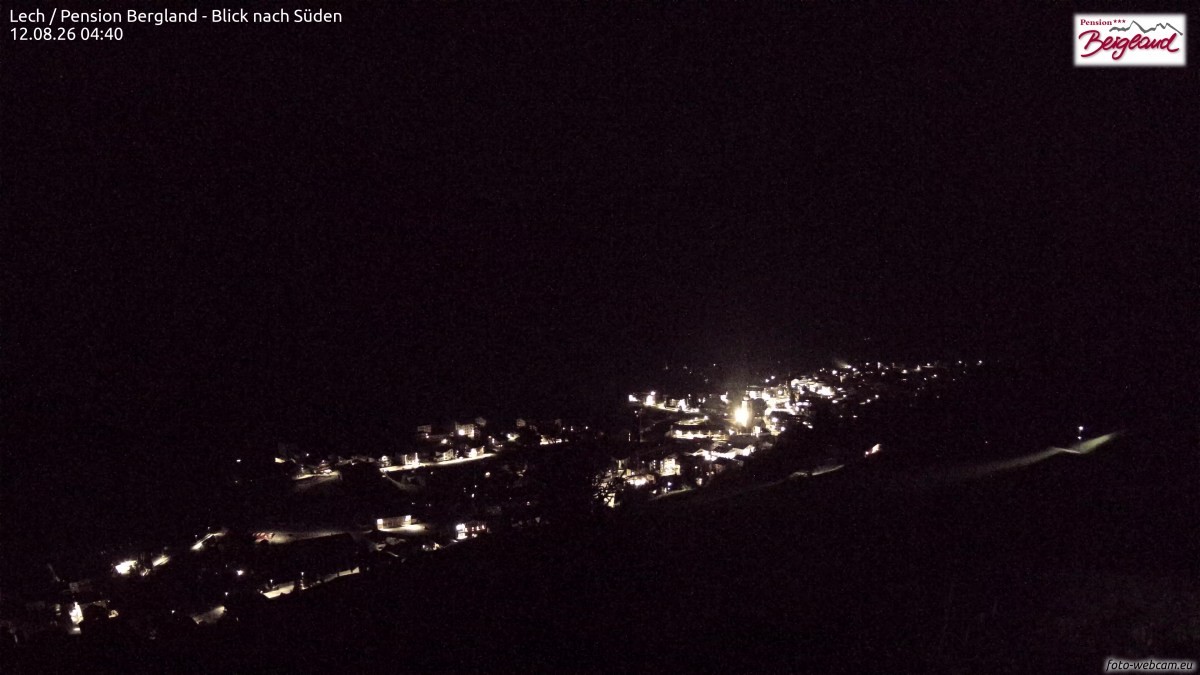Archiv Foto Webcam Oberlech: Ausblick Pension Bergland