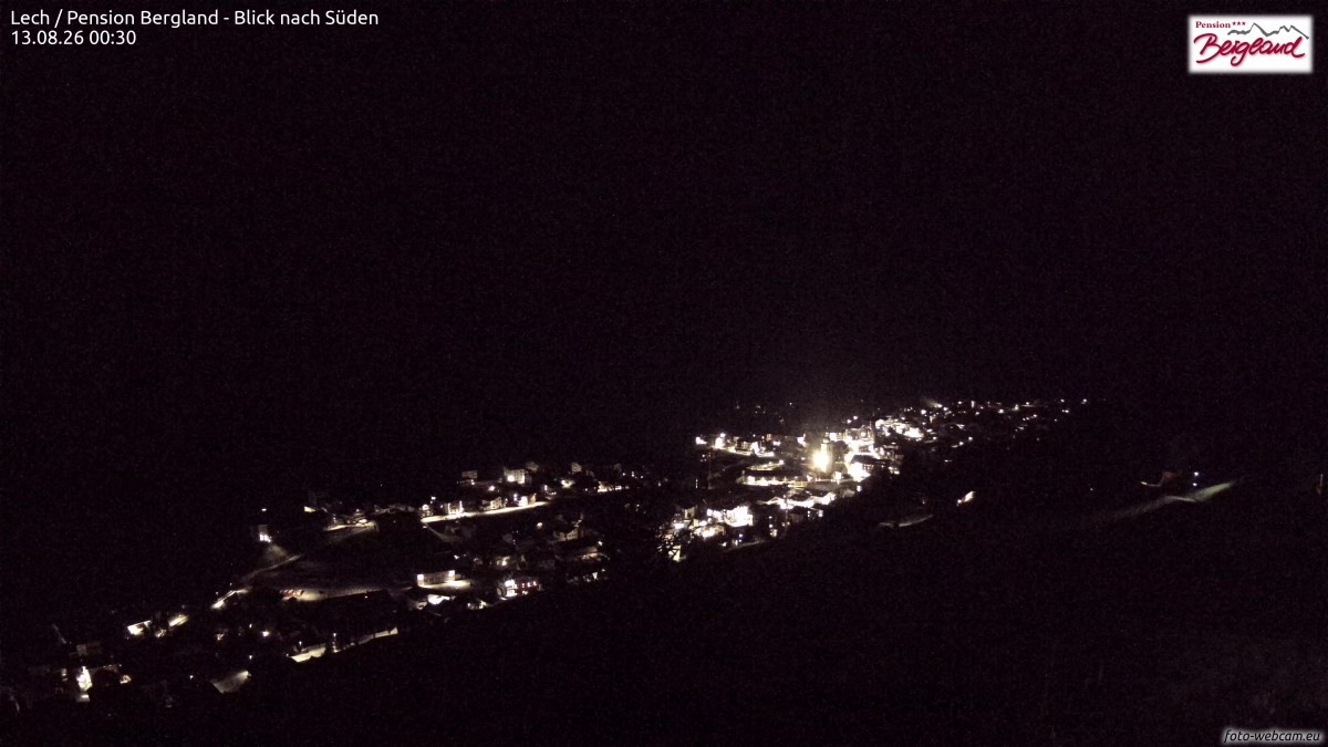 Archiv Foto Webcam Oberlech: Ausblick Pension Bergland