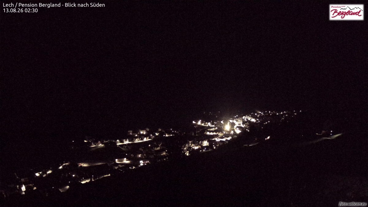 Archiv Foto Webcam Oberlech: Ausblick Pension Bergland