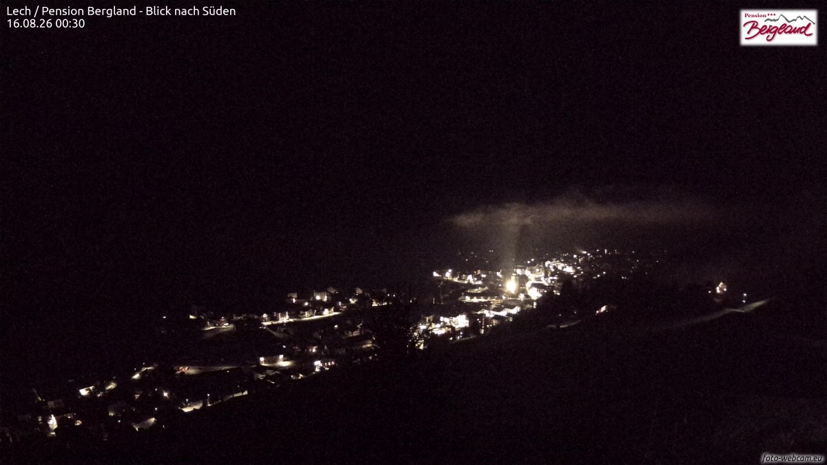 Archiv Foto Webcam Oberlech: Ausblick Pension Bergland