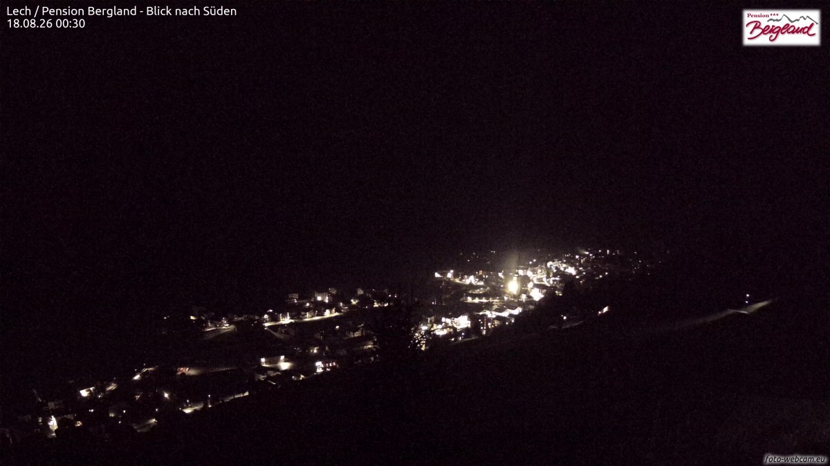 Archiv Foto Webcam Oberlech: Ausblick Pension Bergland