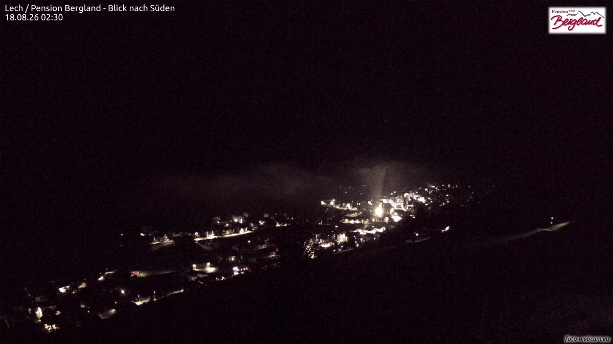 Archiv Foto Webcam Oberlech: Ausblick Pension Bergland