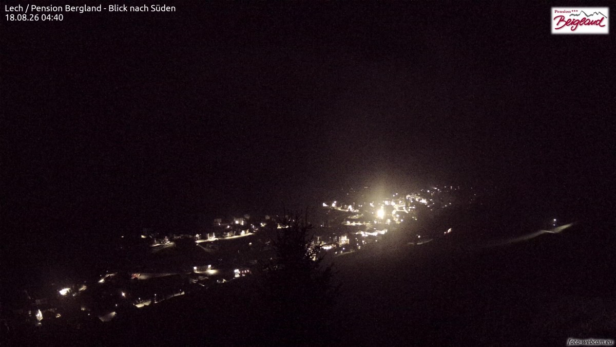 Archiv Foto Webcam Oberlech: Ausblick Pension Bergland