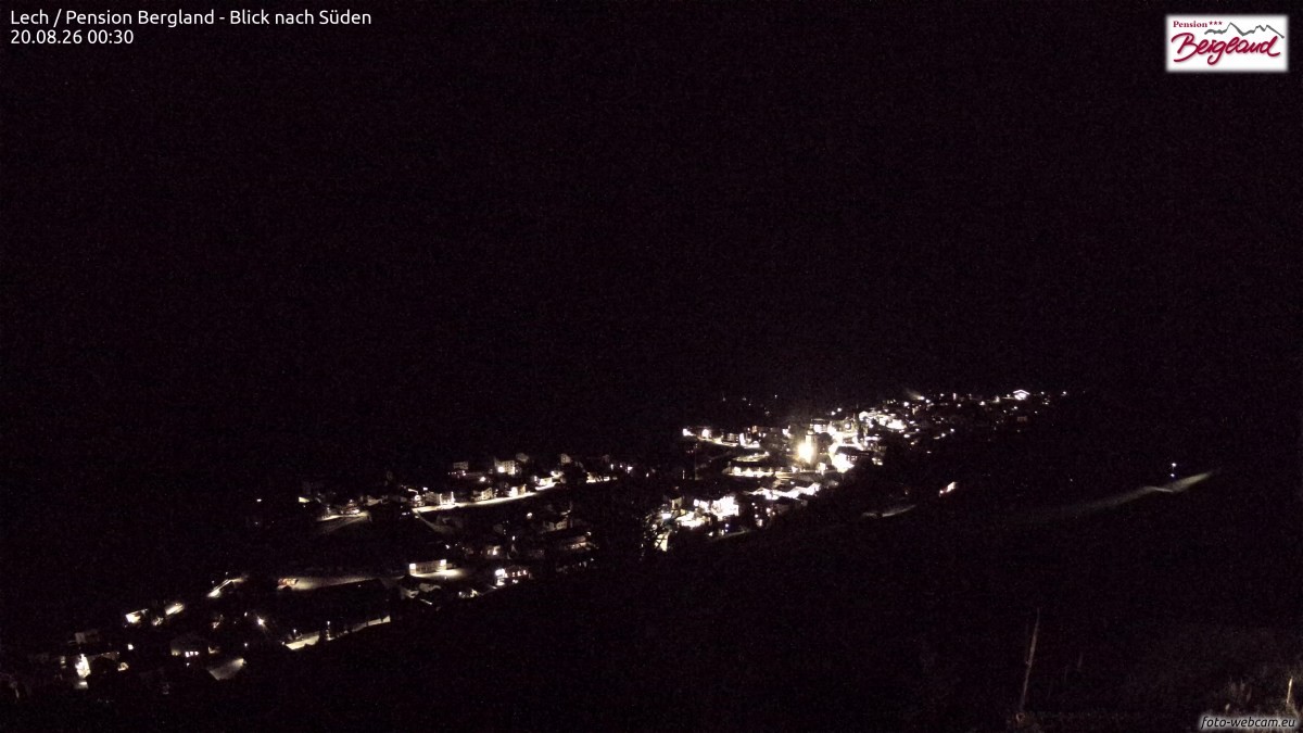 Archiv Foto Webcam Oberlech: Ausblick Pension Bergland