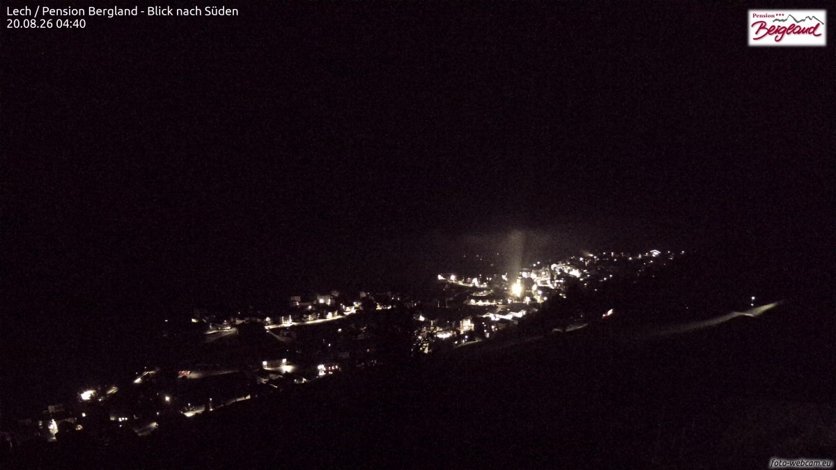 Archiv Foto Webcam Oberlech: Ausblick Pension Bergland