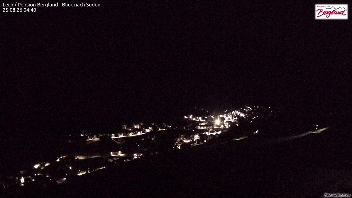 Archiv Foto Webcam Oberlech: Ausblick Pension Bergland
