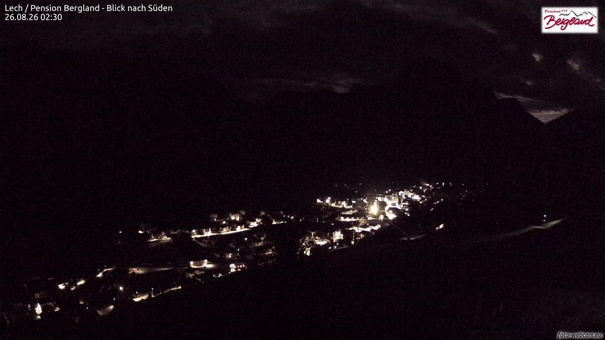 Archiv Foto Webcam Oberlech: Ausblick Pension Bergland