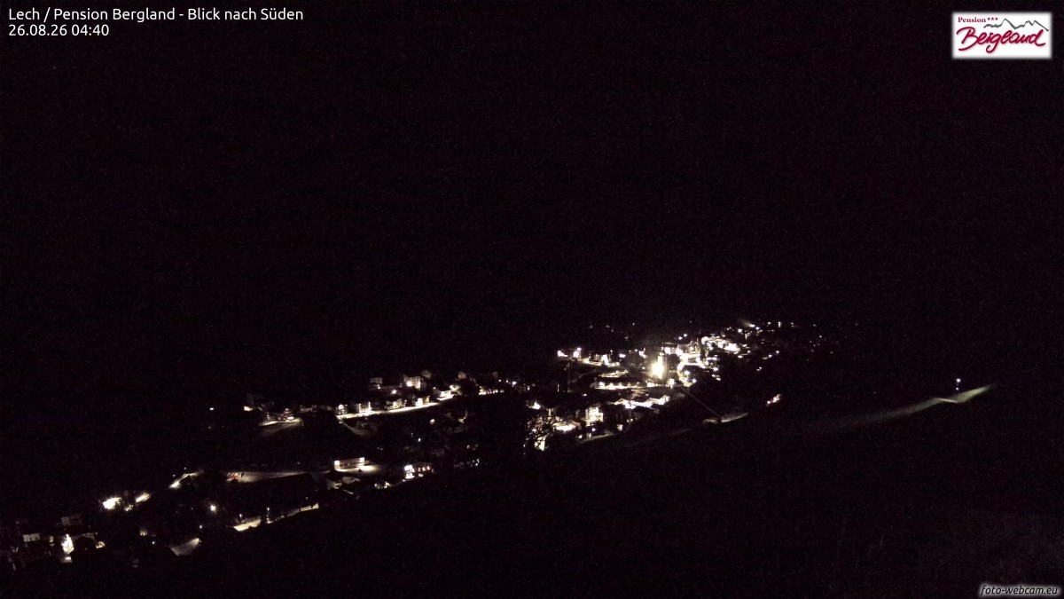 Archiv Foto Webcam Oberlech: Ausblick Pension Bergland