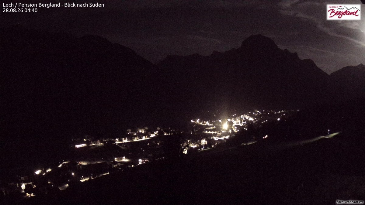 Archiv Foto Webcam Oberlech: Ausblick Pension Bergland