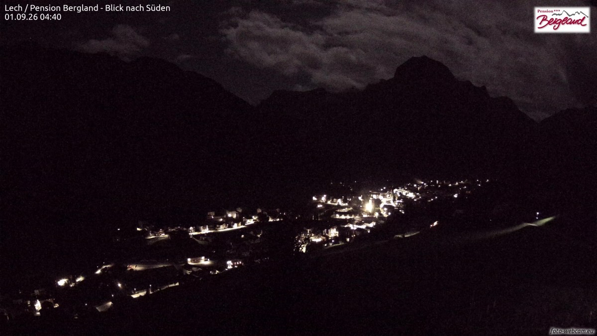 Archiv Foto Webcam Oberlech: Ausblick Pension Bergland