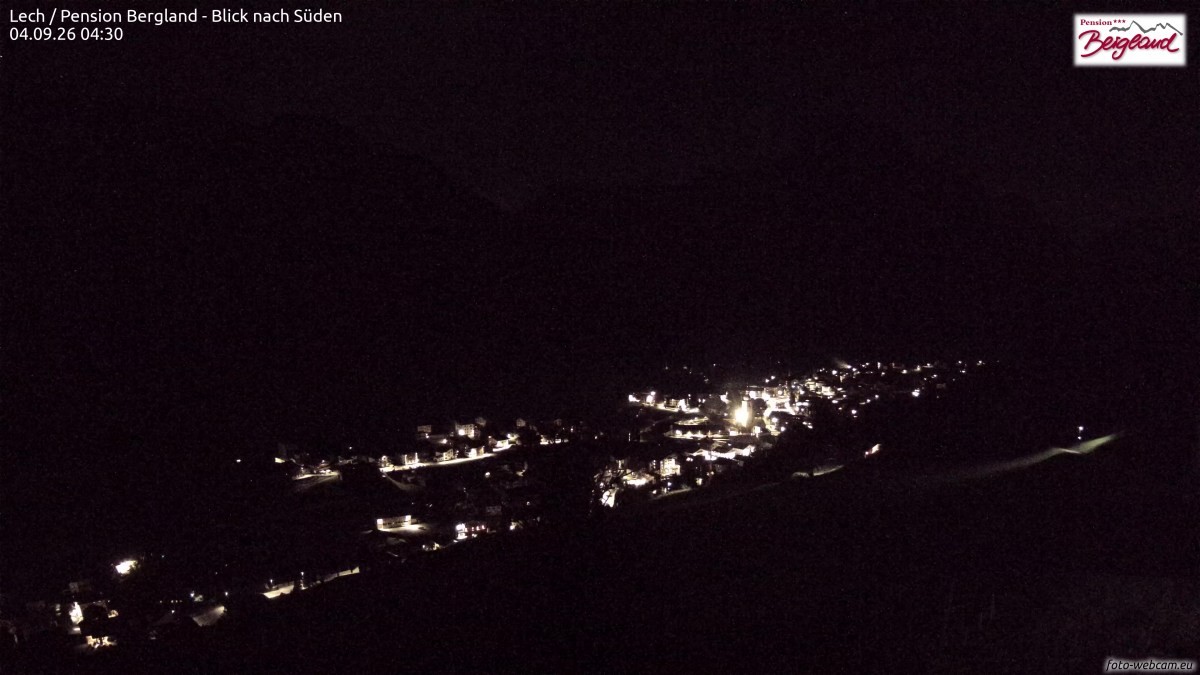 Archiv Foto Webcam Oberlech: Ausblick Pension Bergland