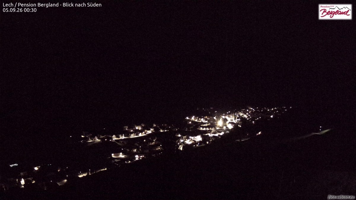 Archiv Foto Webcam Oberlech: Ausblick Pension Bergland