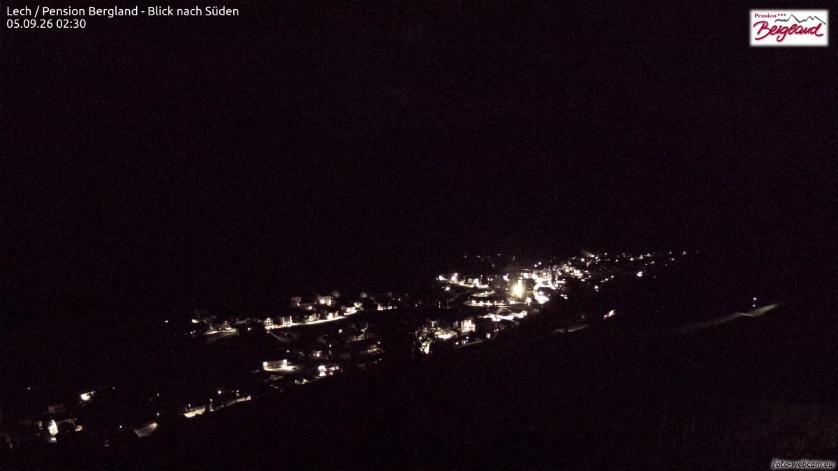 Archiv Foto Webcam Oberlech: Ausblick Pension Bergland