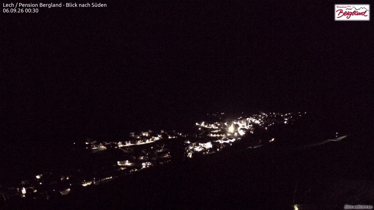 Archiv Foto Webcam Oberlech: Ausblick Pension Bergland
