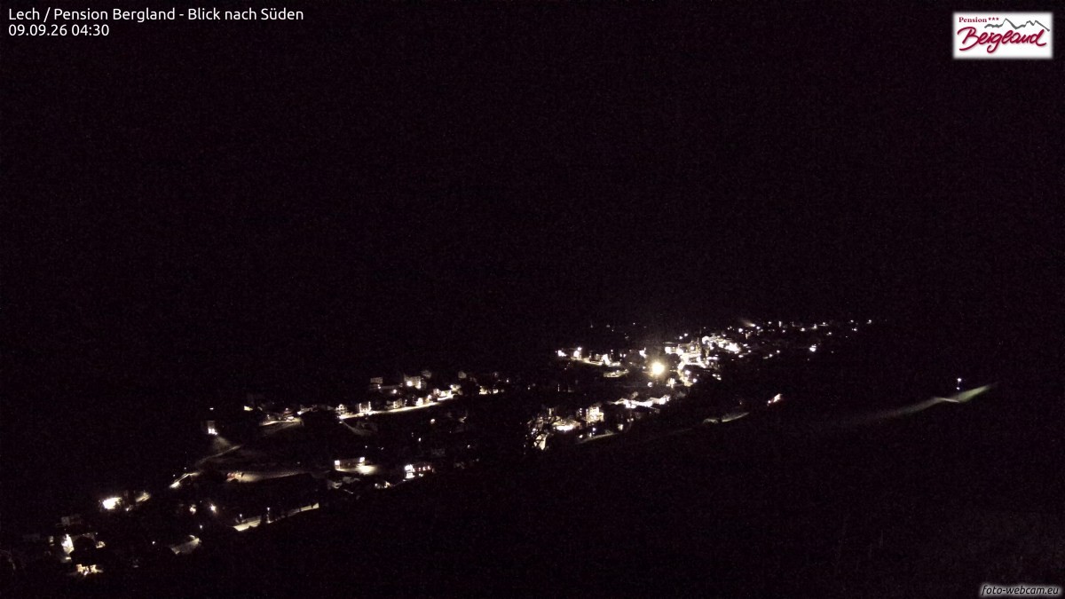 Archiv Foto Webcam Oberlech: Ausblick Pension Bergland