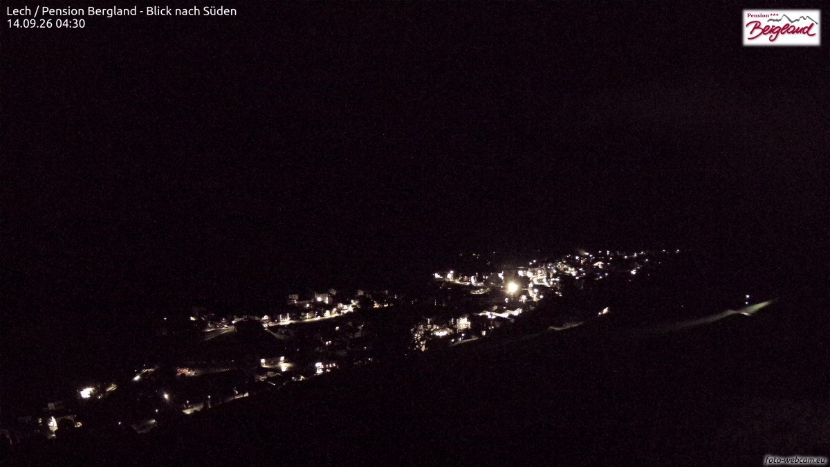 Archiv Foto Webcam Oberlech: Ausblick Pension Bergland